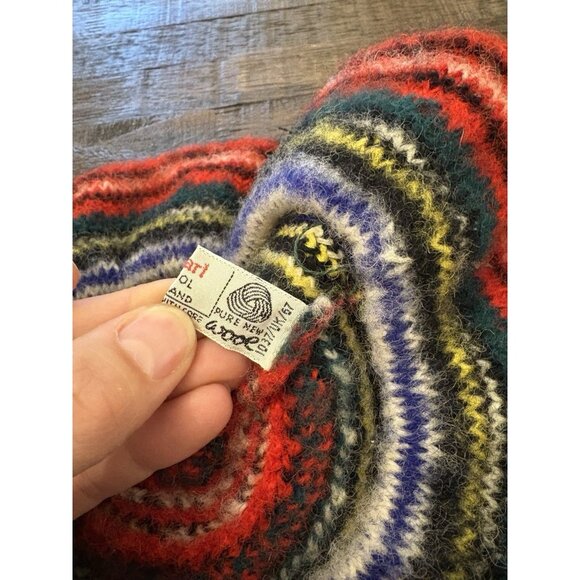 Dress Stewart Wool Tam O Shanter Beret Scotland Pom Pom Striped Multi-colored - Picture 8 of 8